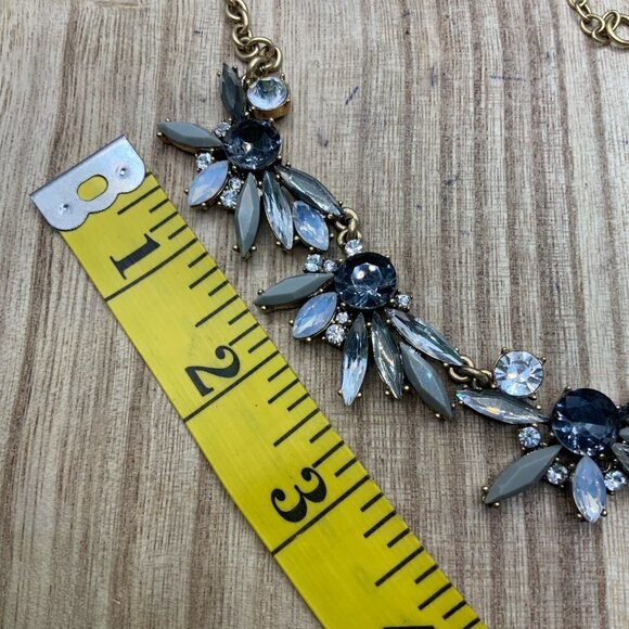 J. Crew Crystal Rhinestone Gold Tone Chain Link Necklace - Picture 4 of 7